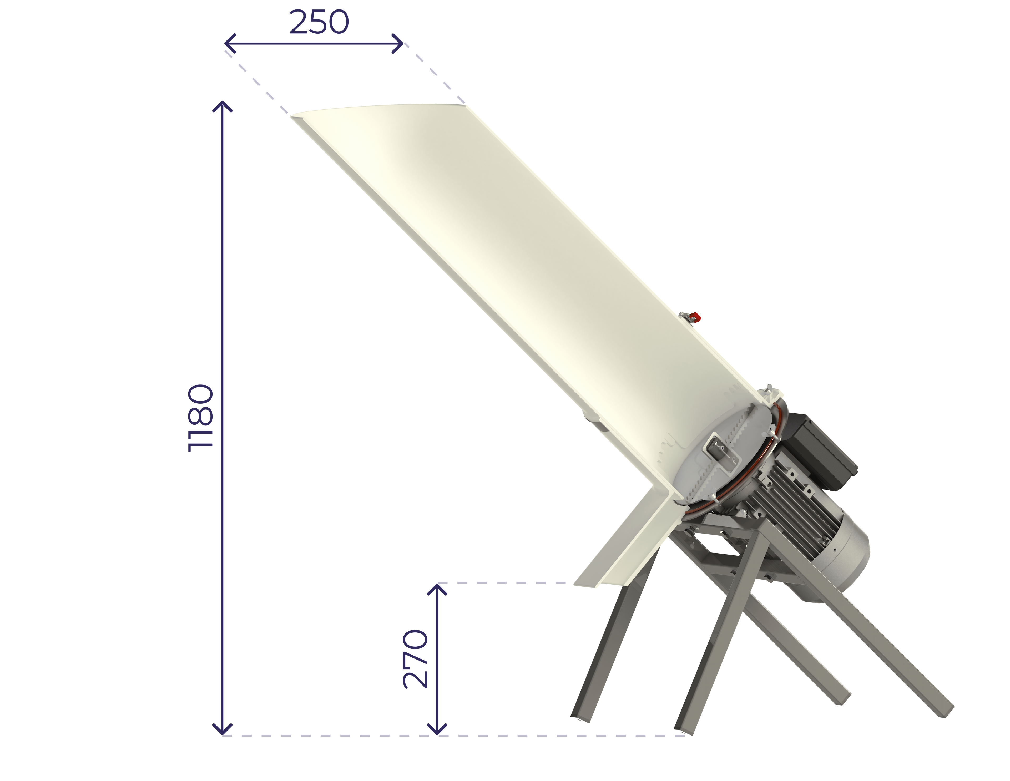 Electric fruit mill Apster 2500 – See dimensions